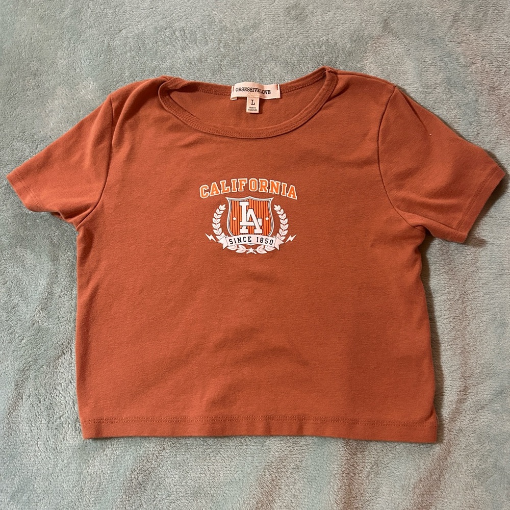Obsessive Love shirt with California logo; Size: L